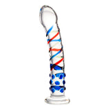 Sexus Glass Dildo Blue Tip 18cm - Adult Toys