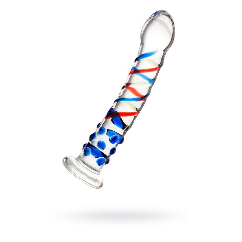 Sexus Glass Dildo Blue Tip 18cm - Adult Toys