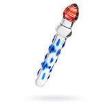 Sexus Glass Dildo Blue/Red 20 cm - Adult Toys