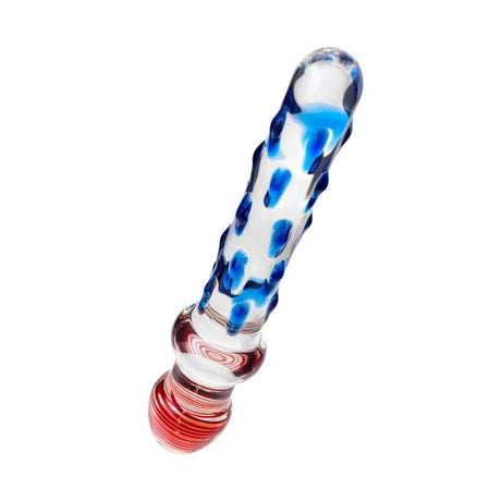 Sexus Glass Dildo Blue/Red 20 cm - Adult Toys