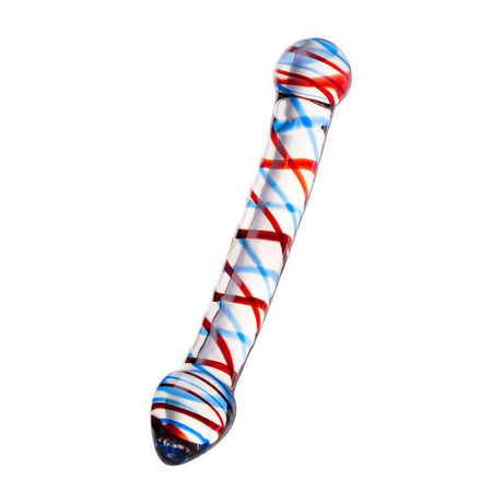 Sexus Glass Dildo Curved Blue/Red 20 cm - Naughty by Nature Adult Store