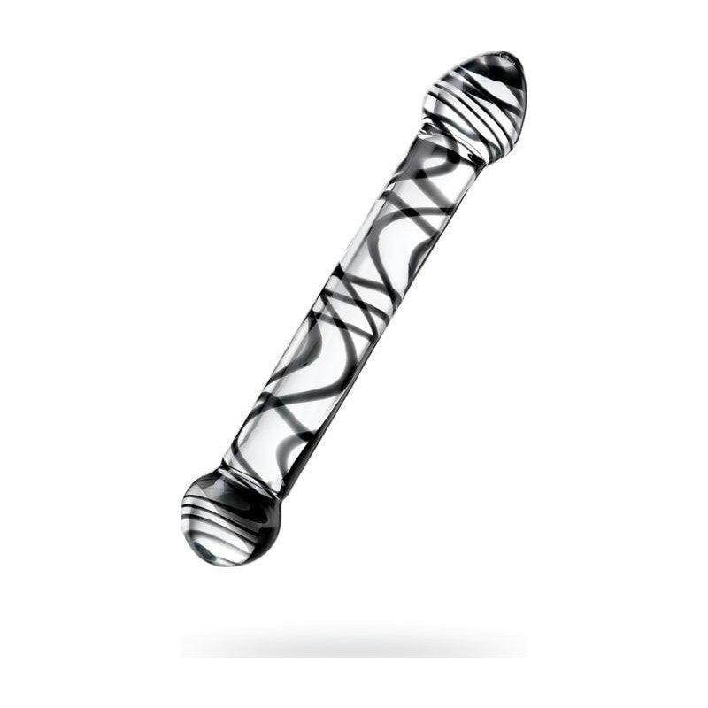 Sexus Glass Dildo Duo Black Swirl 20.5cm - Naughty by Nature Adult Store
