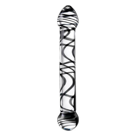 Sexus Glass Dildo Duo Black Swirl 20.5cm - Naughty by Nature Adult Store