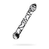 Sexus Glass Dildo Duo Black Swirl 20.5cm - Adult Toys