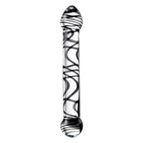 Sexus Glass Dildo Duo Black Swirl 20.5cm - Adult Toys