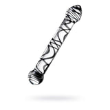 Sexus Glass Dildo Duo Black Swirl 20.5cm - Adult Toys
