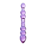 Sexus Glass Dildo - Mauve 22.8cm Textured Glass Adult Sex Toy - Adult Toys
