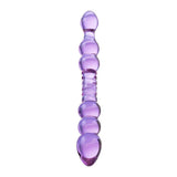 Sexus Glass Dildo - Mauve 22.8cm Textured Glass Adult Sex Toy - Adult Toys