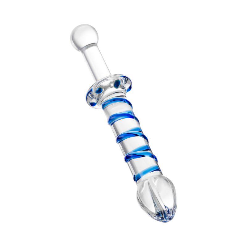 Sexus Glass Dildo Probe w Handle 23cm - Adult Toys