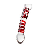 Sexus Glass Dildo Red Delight 19cm - Adult Toys