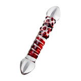 Sexus Glass Dildo Red Delight 19cm - Adult Toys