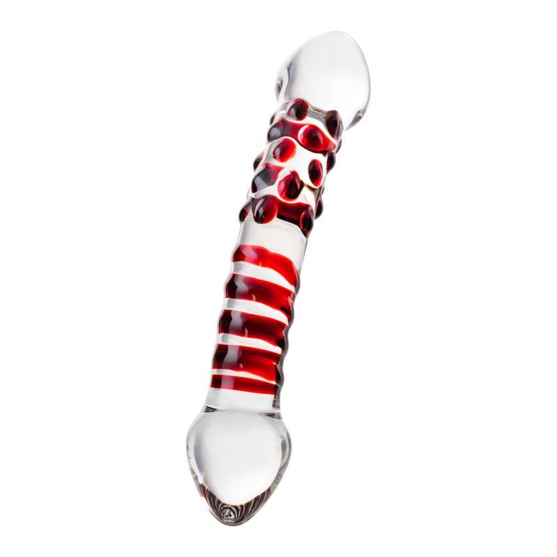 Sexus Glass Dildo Red Delight 19cm - Adult Toys
