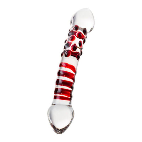 Sexus Glass Dildo Red Delight 19cm - Adult Toys