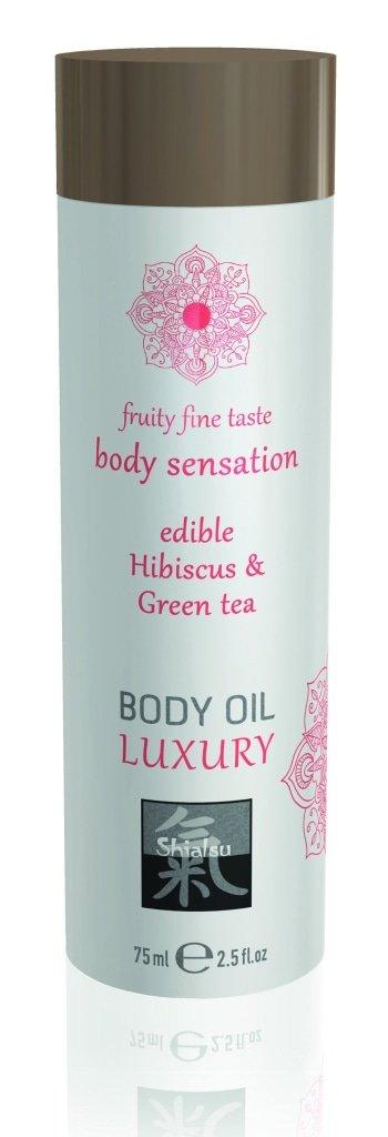 Shiatsu Luxury Body Oil Edible Hibiskus and Green Tea - Naughty by Nature Adult Store
