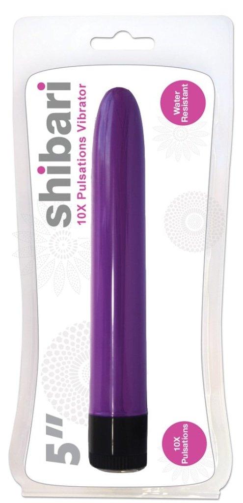 Shibari 10X Pulsations Vibrator 5in Purple - Adult Toys
