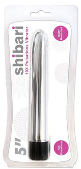 Shibari 10X Pulsations Vibrator 5in Silver - Adult Toys