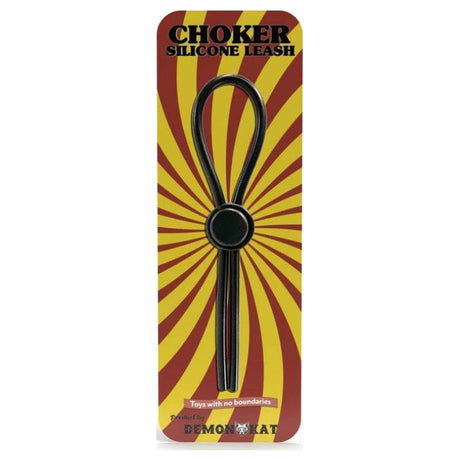 Silicone Choker Leash Black - Adult Toys