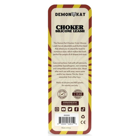 Silicone Choker Leash Black - Adult Toys