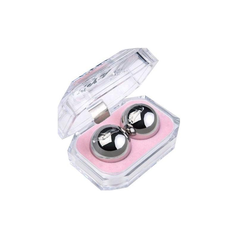 Silver Metal 2 Pc Vaginal Balls 3cm - Adult Toys