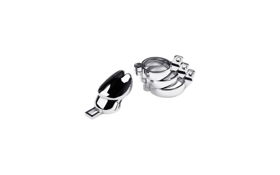 Silver Metal Chastity Cage Adjustable - Adult Toys