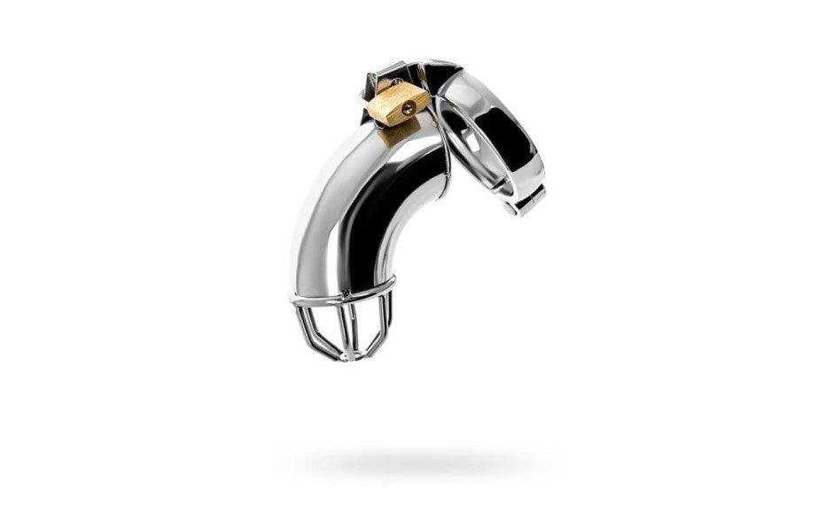 Silver Metal Cock Cage w Rings and Lock - Naughty by Nature Adult Store
