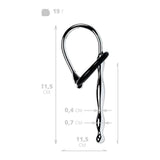 Silver Metal Urethral Plug w Black Silicone Ring - Adult Toys