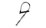 Silver Metal Urethral Plug w Black Silicone Ring - Adult Toys