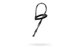 Silver Metal Urethral Plug w Black Silicone Ring - Adult Toys