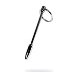 Silver Metal Urethral Plug w Ring - Adult Toys