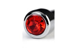 Silver Metal Urethral Plug w Ruby Rhinestone - Adult Toys