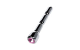Silver Metal Urethral Plug w Ruby Rhinestone - Adult Toys