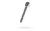 Silver Metal Urethral Plug w Ruby Rhinestone - Adult Toys
