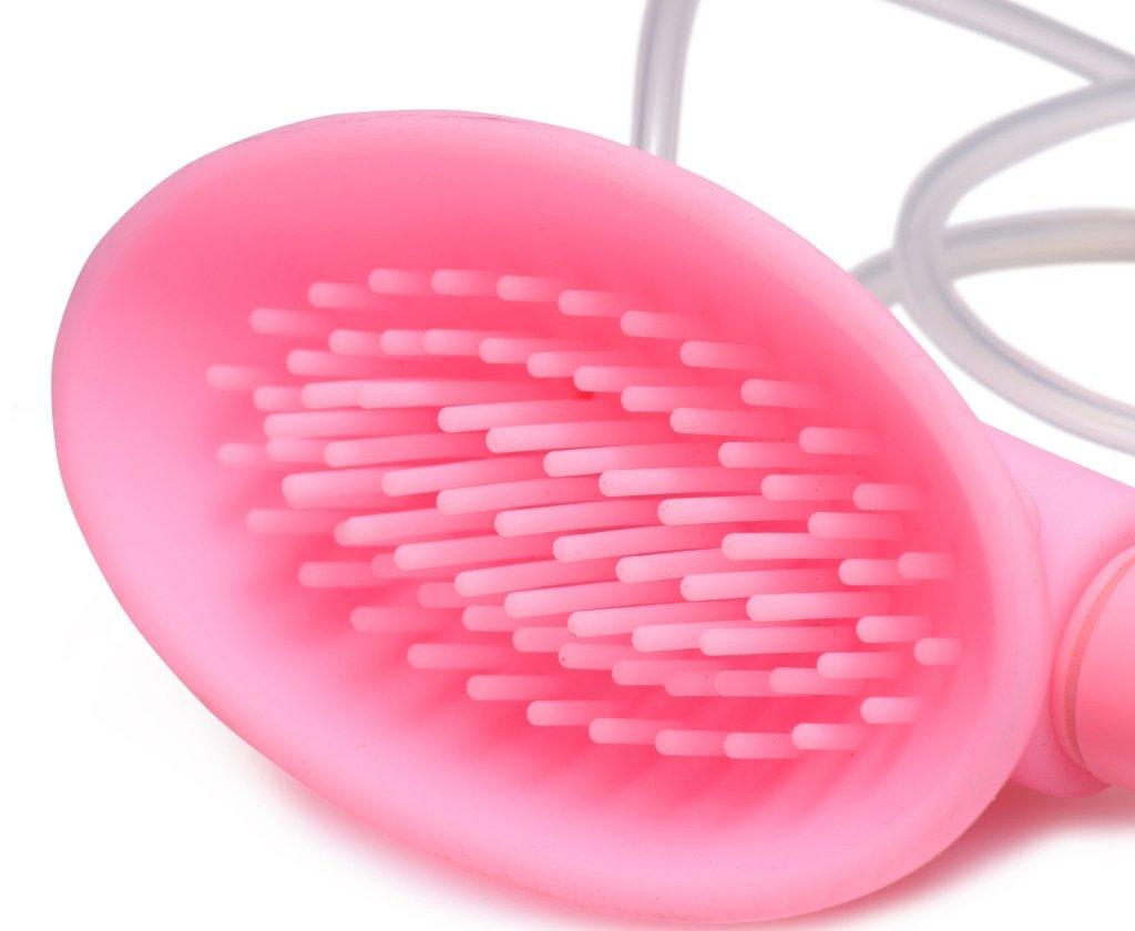Size Matters Silicone Vibrating Pussy Cup – Pink Suction Pump Toy - Adult Toys