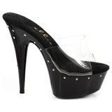 Slip On Rhinestone Platform Black 6in - Lingerie