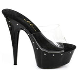 Slip On Rhinestone Platform Black 6in - Lingerie