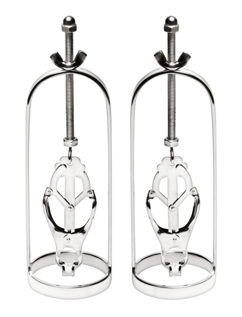 Stainless Steel Clover Clamp Nipple Stretcher - Adult Toys