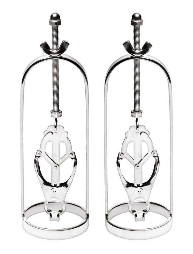 Stainless Steel Clover Clamp Nipple Stretcher - Adult Toys