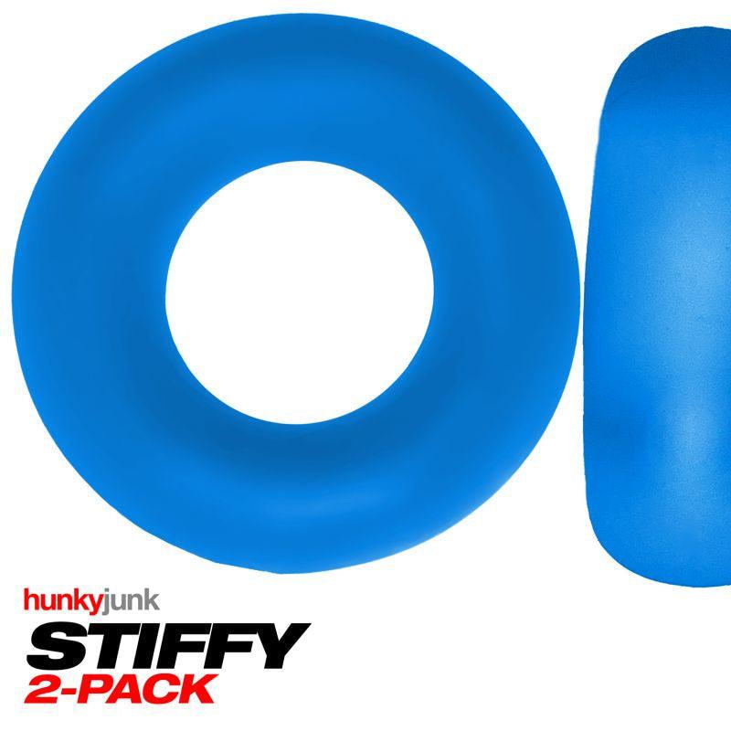 Stiffy 2 Pc Bulge Cockrings by HunkyJunk Teal Ice - Adult Toys