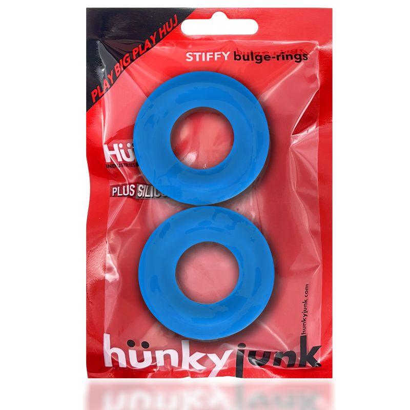 Stiffy 2 Pc Bulge Cockrings by HunkyJunk Teal Ice - Adult Toys