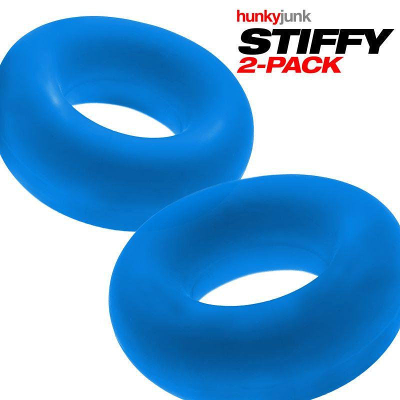 Stiffy 2 Pc Bulge Cockrings by HunkyJunk Teal Ice - Adult Toys