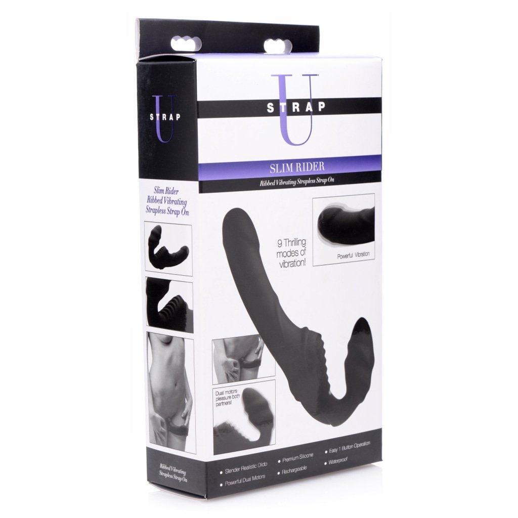 Strap U Slim Rider - Vibrating Silicone Strapless Strap - On Dildo - Adult Toys