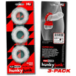 Super Hunkyjunk 3 Pc Cockrings Clear Ice - Adult Toys