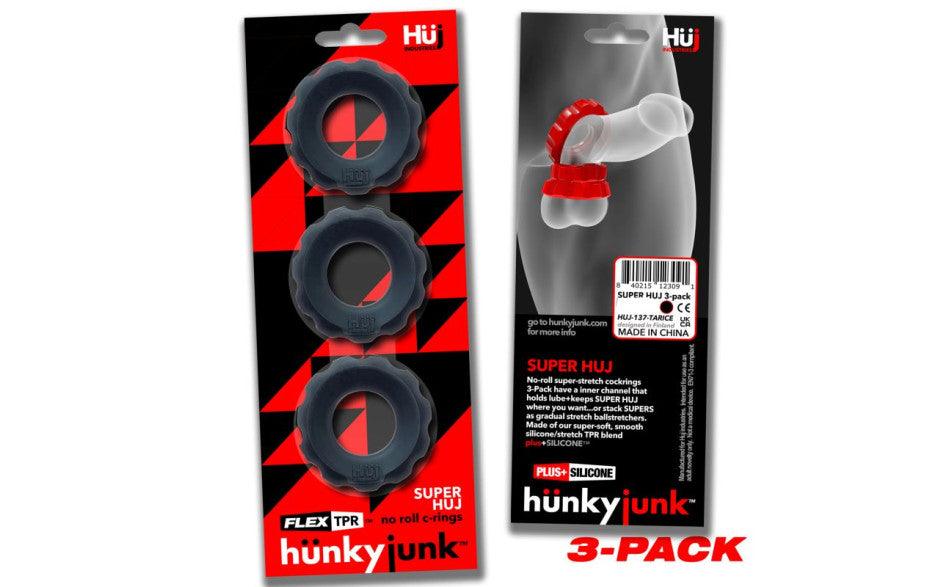 Super Hunkyjunk 3 Pc Cockrings Tar Ice - Adult Toys