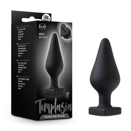 Temptasia Fuck Me Butt Plug Black - Adult Toys