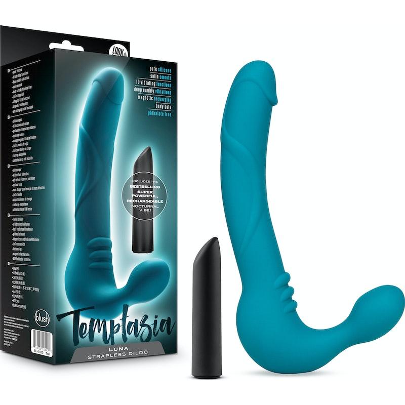 Temptasia Luna Strapless Silicone Dildo Teal - Adult Toys