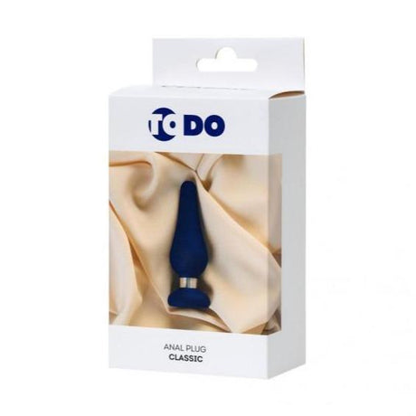 ToDo Classic Anal Plug – Blue Silicone Stimulation Toy – 10cm x 3cm - Adult Toys