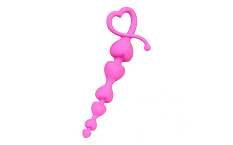 ToDo Sweety Pink Silicone Anal Chain - Graduated Heart Beads 18.5cm - Adult Toys