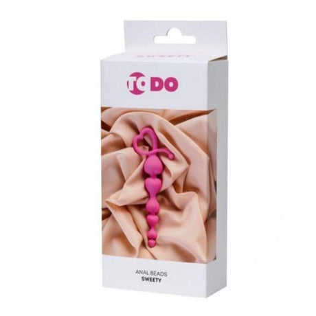 ToDo Sweety Pink Silicone Anal Chain - Graduated Heart Beads 18.5cm - Adult Toys