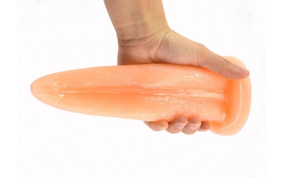 Tongue Shape Anal Plug Flesh - Adult Toys