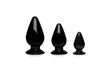 Triple Cones 3 Pc Anal Plug Set Black - Adult Toys